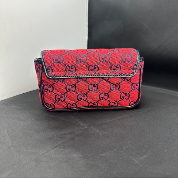 Gucci Monogram Multicolor Super Mini GG Marmont in Red wFloral Embroidery NEW! - Picture 6 of 14